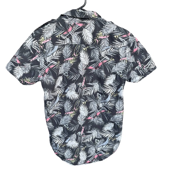 Jurassic World Shirt Mens Extra Small XS Gray Button Up Dinosaurs Tropical Movie - Picture 2 of 12